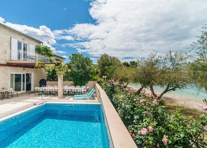 Luxury Beachfront Villa Casa Mare With Heated Pool Near Supetar - Brac Villa Supetar
